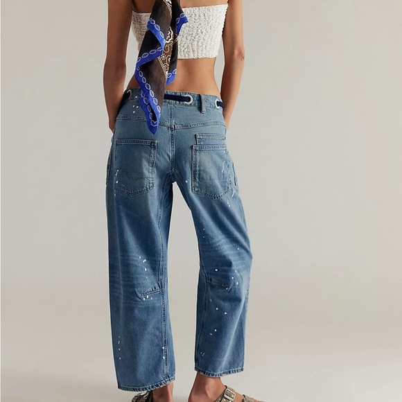 We the Free Women’s Moxie barrel jeans in Timeless Blue, size 29 - Picture 2 of 11